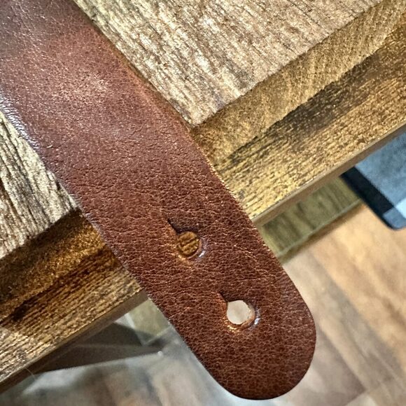 Brown Leather Bracelet with Large Blue Turquoise Blossom Design - Picture 5 of 10